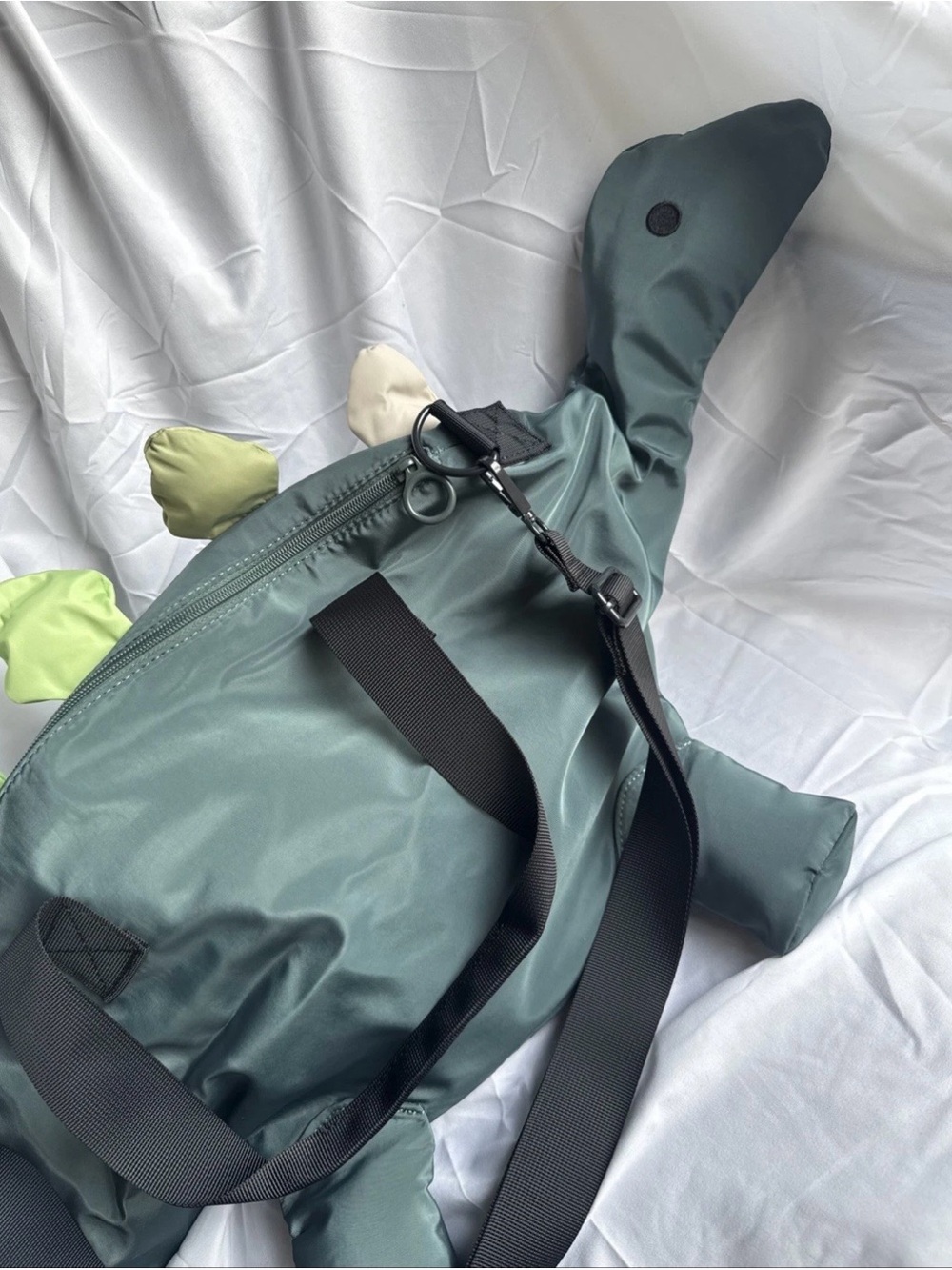 Cat & Jack Dinosaur Duffel Kids OS Green Solid Bag NWT